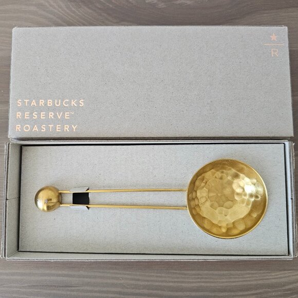NIB STARBUCKS Reserve Roastery Milan Gold Tone Measuring Scoop w/Weighted Ball - Picture 1 of 8